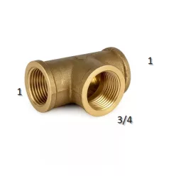   Velekey sárgaréz t idom 1"-3/4"-1" (V-T1X3-4X1)