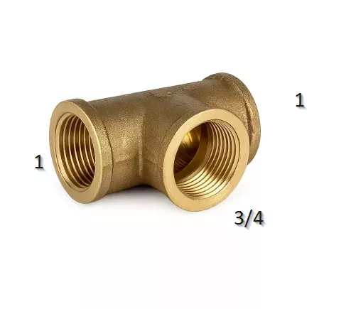 Velekey sárgaréz t idom 1"-3/4"-1" (V-T1X3-4X1)