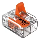 WAGO - Vezeték összekötő 2x0.5-6mm2 minden vezetéktípushoz, karos, áttetsző (221-612)