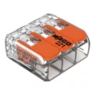 WAGO - Vezeték összekötő 3x0.5-6mm2 minden vezetéktípushoz, karos, áttetsző (221-613)