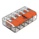 WAGO - Vezeték összekötő 5x0.5-6mm2 minden vezetéktípushoz, karos, áttetsző (221-615)