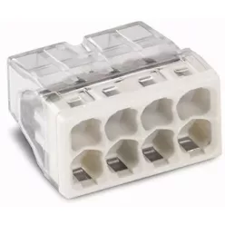   WAGO - Vezeték összekötő 8x0.5-2.5mm2 tömör vezetékhez, áttetsző/világosszürke (2273-208)