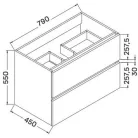 Wellis Elois 2 fiókos mosdószekrény 80 cm szürke WB00270