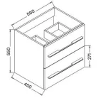 Wellis Nina 2 fiókos mosdószekrény 60 cm fehér WB00277