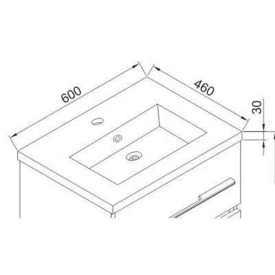 Wellis Nina beépíthető mosdó 60 cm WB00278