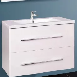 Wellis Nina 2 fiókos mosdószekrény 80 cm fehér WB00280 rajza