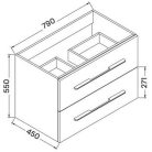 Wellis Nina 2 fiókos mosdószekrény 80 cm fehér WB00280