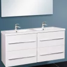 Wellis Nina 4 fiókos mosdószekrény 120 cm fehér WB00283 rajza