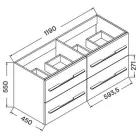 Wellis Nina 4 fiókos mosdószekrény 120 cm fehér WB00283