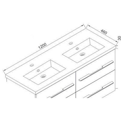 Wellis Nina beépíthető dupla mosdó 120 cm WB00284
