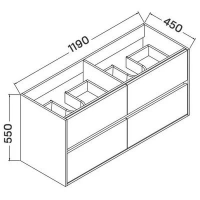 Wellis Ginger 4 fiókos mosdószekrény 120 cm dió WB00293
