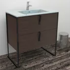 Wellis Azori 2 fiókos mosdószekrény 80 cm dió WB00309 rajza