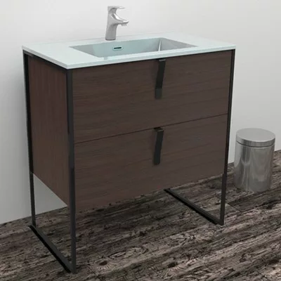 Wellis Azori 2 fiókos mosdószekrény 80 cm dió WB00309 rajza