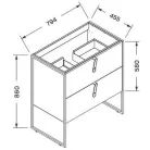 Wellis Azori 2 fiókos mosdószekrény 80 cm dió WB00309