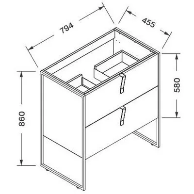 Wellis Azori 2 fiókos mosdószekrény 80 cm dió WB00309