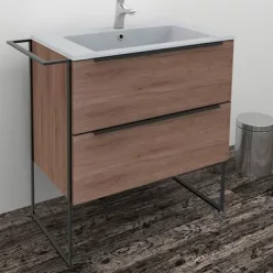 Wellis Jersey 2 fiókos mosdószekrény 80 cm dió WB00319 rajza