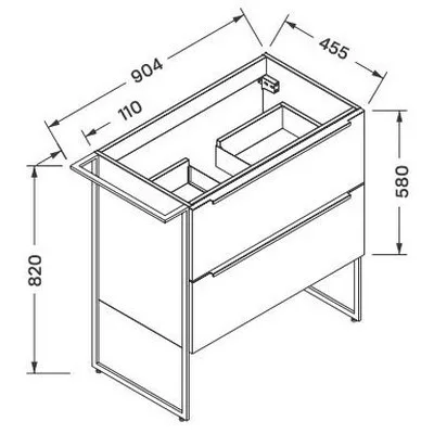 Wellis Jersey 2 fiókos mosdószekrény 80 cm dió WB00319