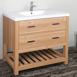 Wellis Soria 2 fiókos mosdószekrény 90 cm tölgy WB00335 rajza