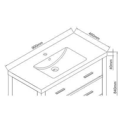 Wellis Soria beépíthető mosdó 90 cm WB00336