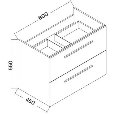 Wellis Almeria 2 fiókos mosdószekrény WB00344