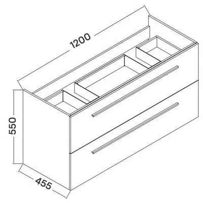 Wellis Almeria 2 fiókos mosdószekrény 120 cm WB00346