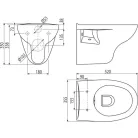 Alcaplast WC RIMFLOW fali WC csésze perem nélkül WC RIMFLOW