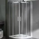 Wellis Virgo 90 íves zuhanykabin alumínium profil átlátszó üveg WC00324 rajza