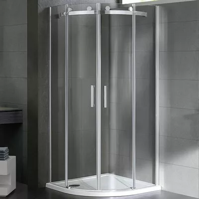 Wellis Virgo 90 íves zuhanykabin alumínium profil átlátszó üveg WC00324 rajza