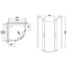 Wellis Virgo 90 íves zuhanykabin alumínium profil átlátszó üveg WC00324