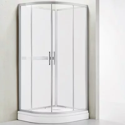 Wellis Vivara 90 íves zuhanybox alumínium profil átlátszó üveg WC00419 rajza
