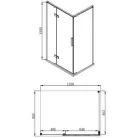 Wellis Palmaria 120x90 téglalap zuhanykabin fekete profil átlátszó üveg balos WC00421