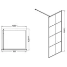 Wellis Tino 120x90 Walk-in zuhanyfal fekete WC00422