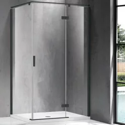 Wellis Palmaria 120x90 téglalap zuhanykabin fekete profil átlátszó üveg jobbos WC00427 rajza
