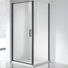 Wellis Quadrum Black 90 szögletes zuhanykabin fekete profil átlátszó üveg WC00430 rajza