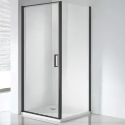 Wellis Quadrum Black 90 szögletes zuhanykabin fekete profil átlátszó üveg WC00430 rajza