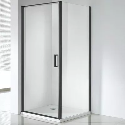 Wellis Quadrum Black 90 szögletes zuhanykabin fekete profil átlátszó üveg WC00430 rajza