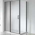 Wellis Triton Black 120x80 téglalap zuhanykabin fekete profil átlátszó üveg WC00431 rajza