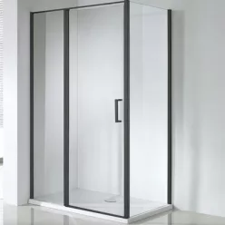 Wellis Triton Black 120x80 téglalap zuhanykabin fekete profil átlátszó üveg WC00431 rajza