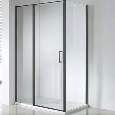 Wellis Triton Black 120x80 téglalap zuhanykabin fekete profil átlátszó üveg WC00431 rajza