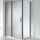 Wellis Triton Black 120x80 téglalap zuhanykabin fekete profil átlátszó üveg WC00431 rajza