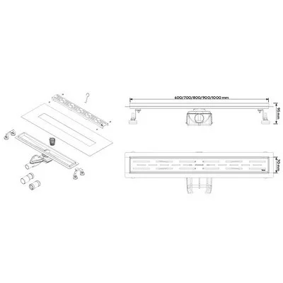 Wellis W-Drain Square zuhanyfolyóka