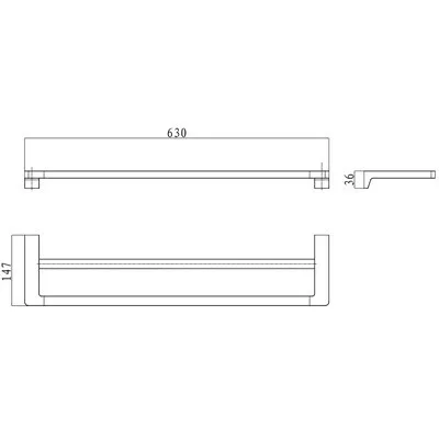 Wellis Mamba dupla törölköző tartó fekete WE00117