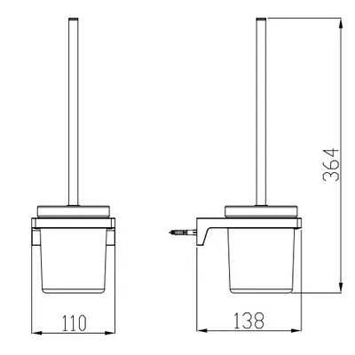 Wellis Mamba fali WC kefe fekete WE00119