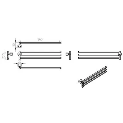 Wellis Capri háromágú törölköző tartó WE00127