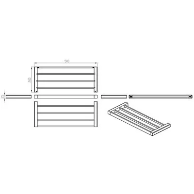Wellis Capri törölköző tartó polc WE00128