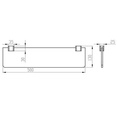 Wellis Capri üveg piperepolc 50 cm WE00129