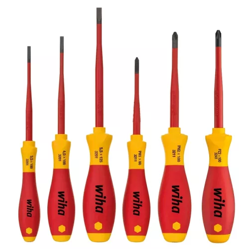 Wiha - Csavarhúzó készlet 1000V Slim Fix lapos 6 db-os 3,5/4x/5,5 PH1/PH2 PZ2 (3201K601, 38362)