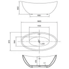 Wellis Arezzo Black szabadon álló akril kád WK00121