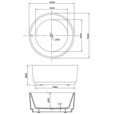 Wellis Gloria szabadon álló kör alakú akril kád WK00136