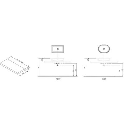 Ravak mosdópult I tölgy